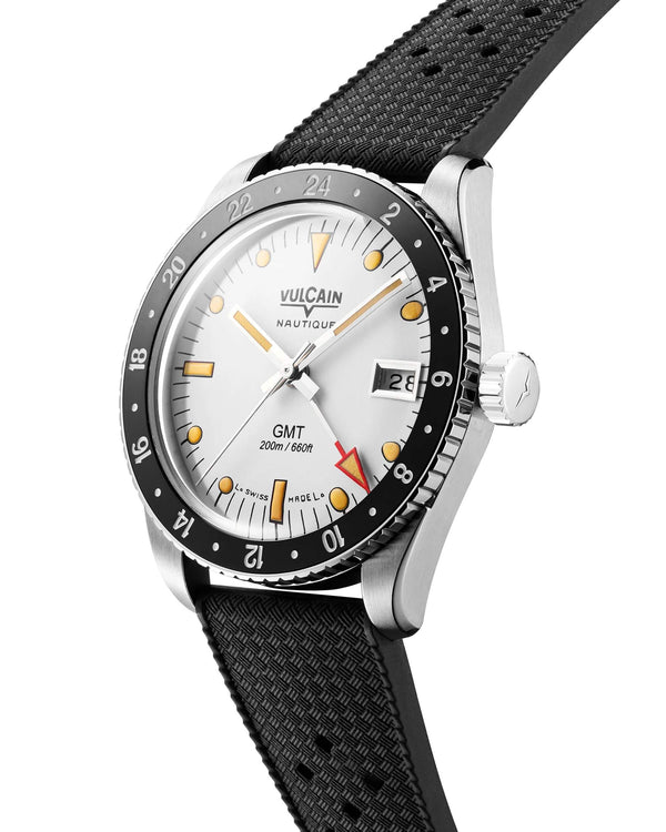 VULCAIN 窩路堅 Skindiver GMT 潛水員系列兩地時區機械腕錶 38mm 680174A57.BAR200