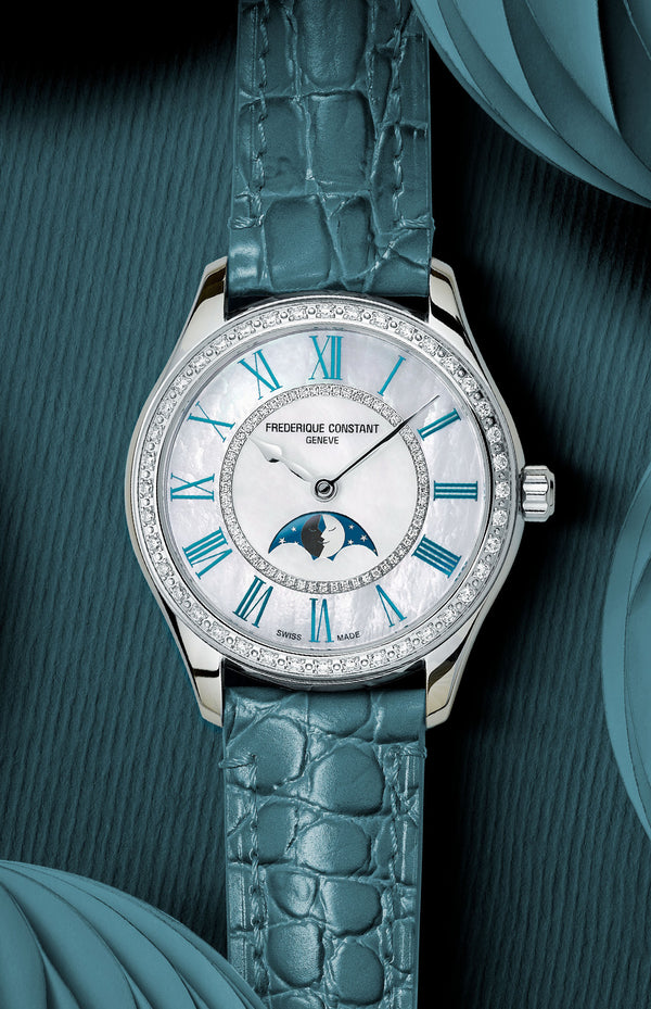 Frederique Constant 康斯登 Elegance Luna 優雅月亮系列機械真鑽月相腕錶 36mm FC-331MPWTD3BD6