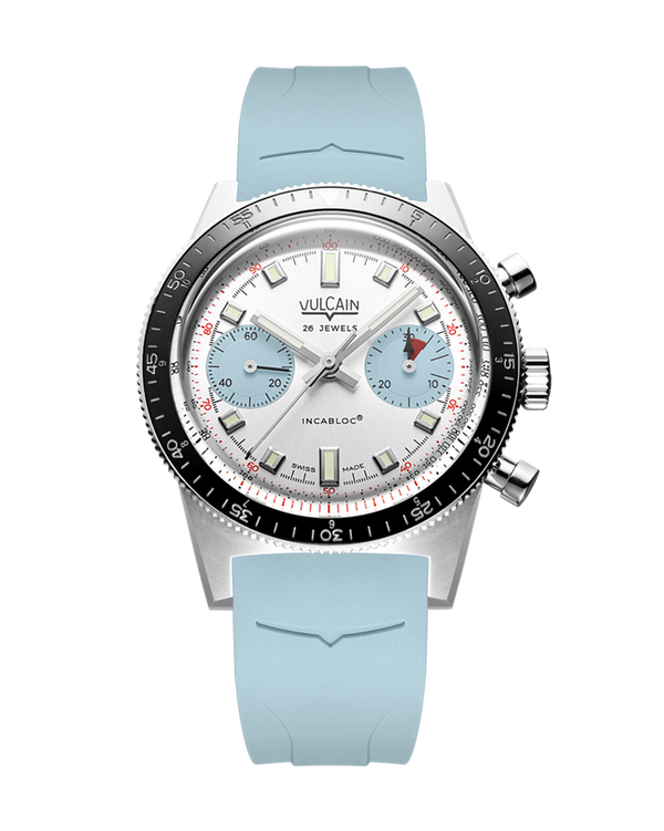 VULCAIN 窩路堅 Skindiver 潛水員系列冰河藍計時機械限量版腕錶 39.7mm 590176BL7.BAR224