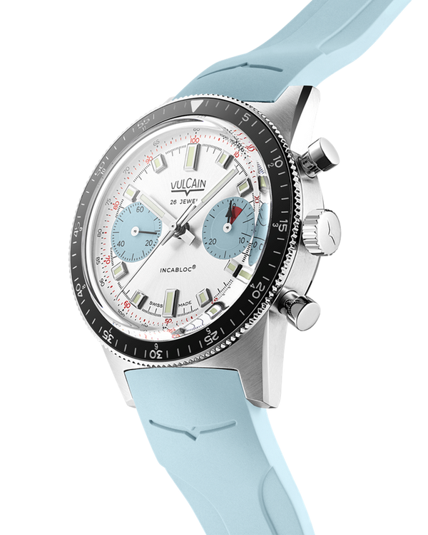 VULCAIN 窩路堅 Skindiver 潛水員系列冰河藍計時機械限量版腕錶 39.7mm 590176BL7.BAR224