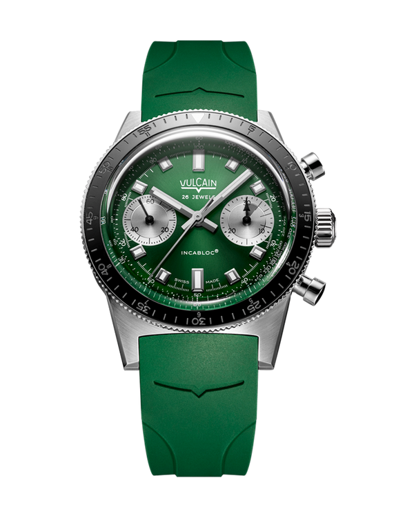 VULCAIN 窩路堅 Skindiver 潛水員系列森林綠計時機械限量版腕錶 39.7mm 590176BK7.BAR253