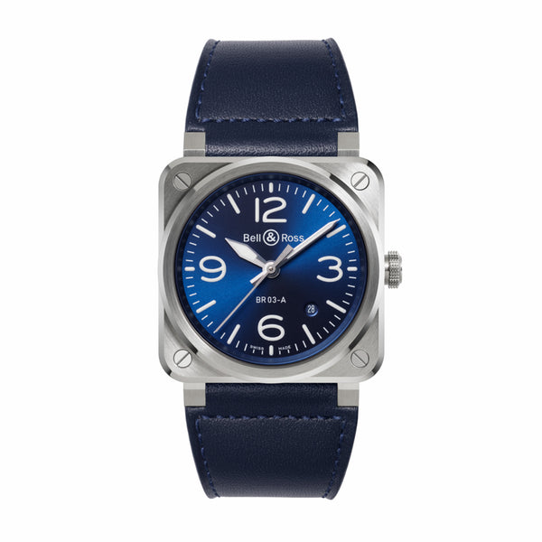 Bell & Ross 柏萊士 BR 03 BLUE STEEL 不鏽鋼自動腕錶 41mm