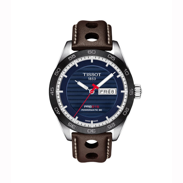 TISSOT 天梭 PRS516 POWERMATIC 80機械藍色PVD腕錶 42mm T1004301604100