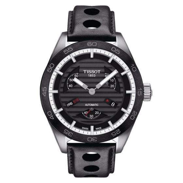 TISSOT 天梭 PRS516系列復古小秒針機械錶黑色PVD腕錶 42mm T1004281605100