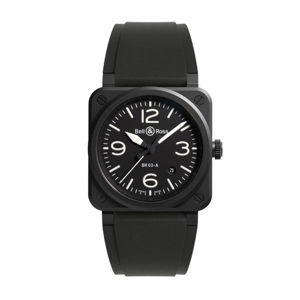 Bell & Ross 柏萊士 BR 03 BLACK MATTE 黑色陶瓷自動腕錶 41mm