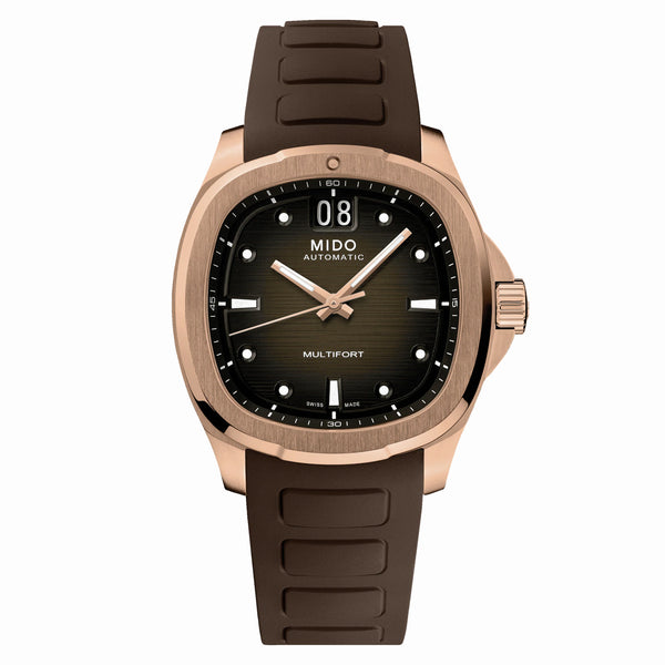 MIDO 美度 MULTIFORT 先鋒系列 TV Big Date PVD玫瑰金大日期窗腕錶 40mm M0495263729100