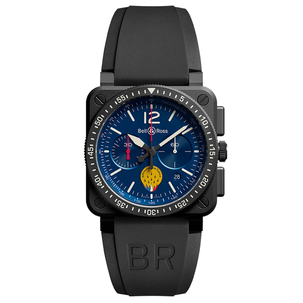 Bell & Ross 柏萊士 BR 03-94 法國巡邏兵飛行表演隊特別版陶瓷計時機械錶 42mm BR0394-PAF1-CE/SRB