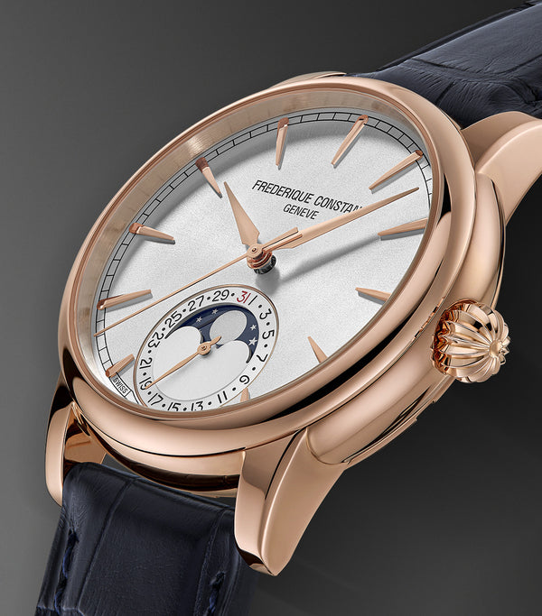Frederique Constant 康斯登 Manufacture 自製機芯18k玫瑰金指針式月相日期顯示 40mm FC-716S3H9
