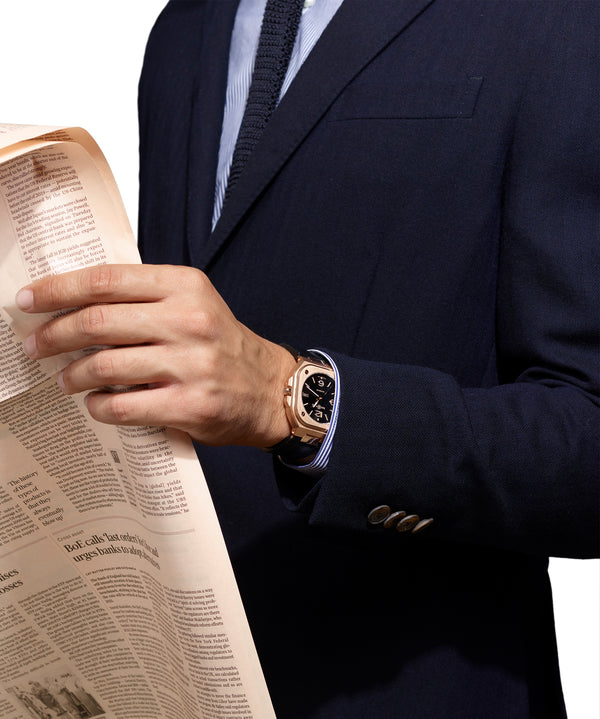 Bell & Ross 柏萊士 BR-05 GOLD 18k玫瑰金機械腕錶 40mm BR05A-BL-PG/SRB