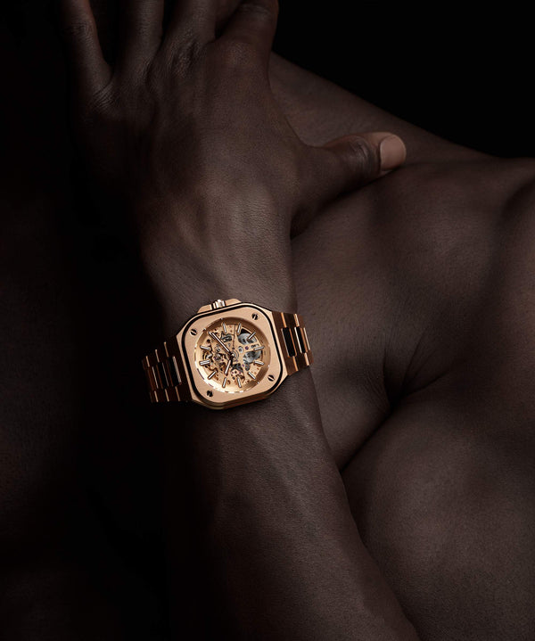 Bell & Ross 柏萊士 BR-05 SKELETON GOLD 鏤空18k玫瑰金機械腕錶 40mm BR05A-PG-SK-PG/SPG
