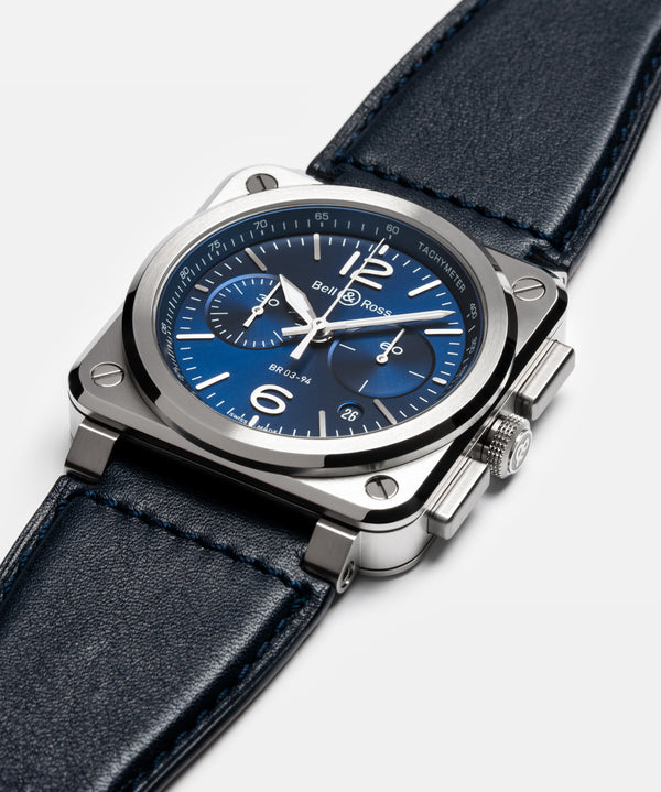 Bell & Ross 柏萊士 BR-03 Chrono Blue Steel 藍面計時機械腕錶 42mm BR0394-BLU-ST/SCA