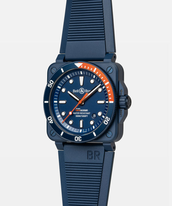 Bell & Ross 柏萊士 BR-03 DIVER TARA 海洋基金會聯名藍色陶瓷腕錶 42mm BR0392-D-TR-CE/SRB