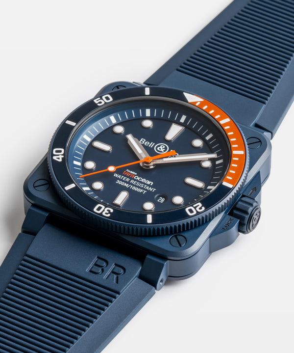 Bell & Ross 柏萊士 BR-03 DIVER TARA 海洋基金會聯名藍色陶瓷腕錶 42mm BR0392-D-TR-CE/SRB