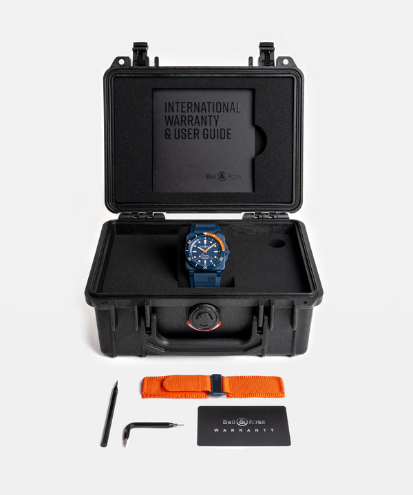 Bell & Ross 柏萊士 BR-03 DIVER TARA 海洋基金會聯名藍色陶瓷腕錶 42mm BR0392-D-TR-CE/SRB