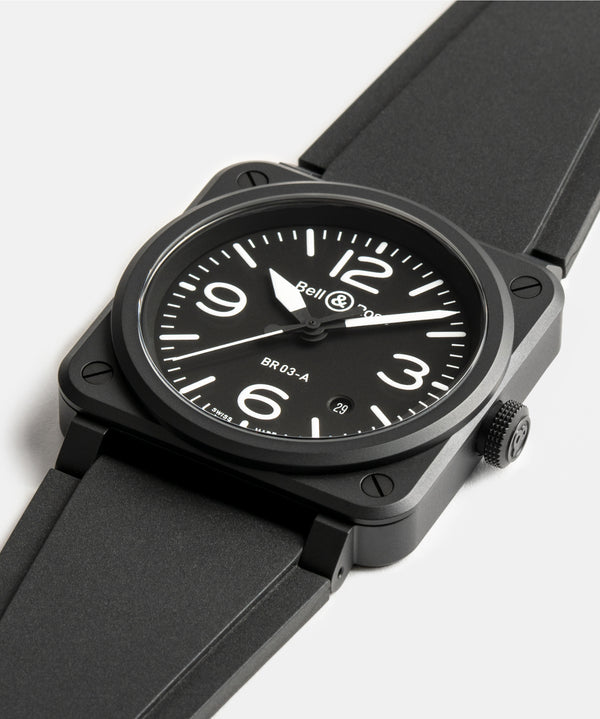 Bell & Ross 柏萊士 BR-03 BLACK MATTE 黑色陶瓷自動腕錶 41mm BR03A-BL-CE/SRB