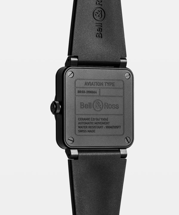 Bell & Ross 柏萊士 BR-03 BLACK MATTE 黑色陶瓷自動腕錶 41mm BR03A-BL-CE/SRB