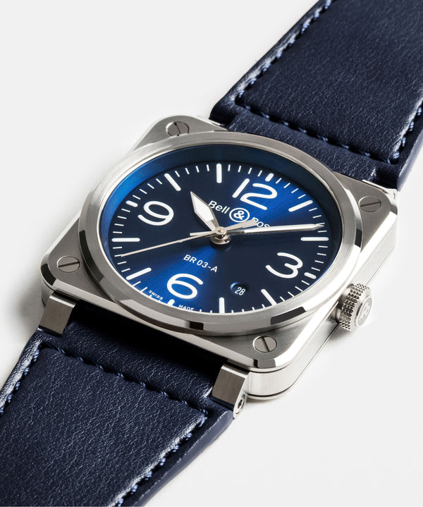 Bell & Ross 柏萊士 BR-03 BLUE STEEL 不鏽鋼自動腕錶 41mm BR03A-BLU-ST/SCA