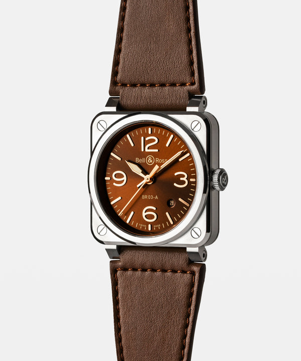 Bell & Ross 柏萊士 BR-03 GOLDEN HERITAGE 不鏽鋼自動腕錶 41mm BR03A-GH-ST/SCA