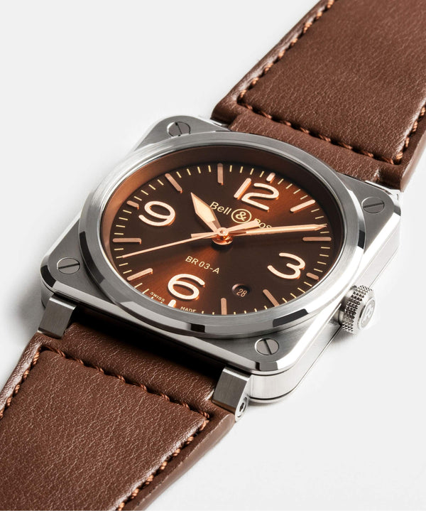 Bell & Ross 柏萊士 BR-03 GOLDEN HERITAGE 不鏽鋼自動腕錶 41mm BR03A-GH-ST/SCA