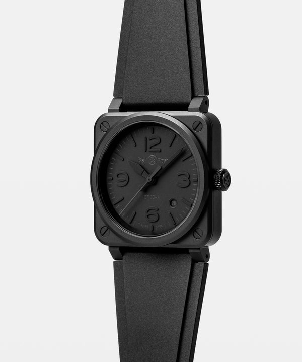 Bell & Ross 柏萊士 BR-03 PHANTOM 黑色陶瓷自動腕錶 41mm BR03A-PH-CE/SRB