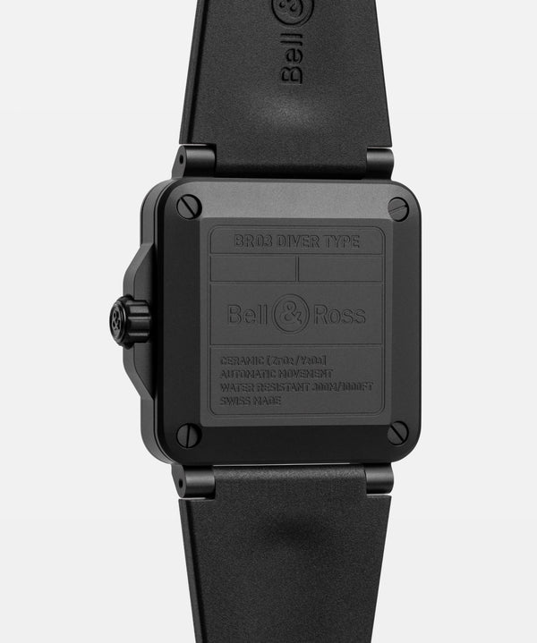 Bell & Ross 柏萊士 BR-03 Diver Lum Outline 陶瓷300米潛水自動腕錶 42mm BR03A-D-OL-CE/SRB