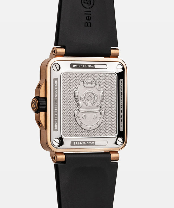 Bell & Ross 柏萊士 BR-03 DIVER BLACK & GREEN BRONZE 綠面青銅限量腕錶 42mm BR0392-D-LT-BR/SRB