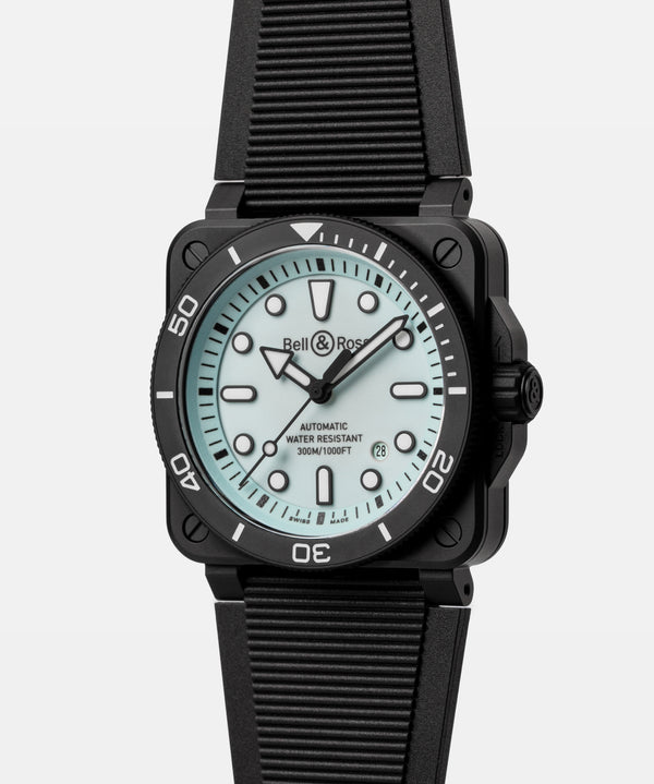 Bell & Ross 柏萊士 BR-03 DIVER FULL LUM CERAMIC 陶瓷300米潛水自動腕錶 42mm BR03A-D-LM-CE/SRB