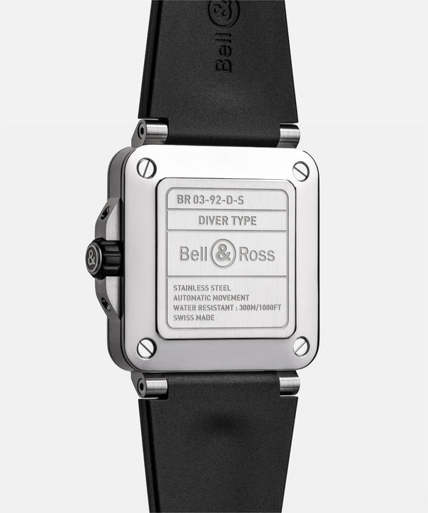 Bell & Ross 柏萊士 BR-03 Diver BLACK STEEL 300米潛水自動腕錶 42mm BR03A-D-BL-ST/SRB