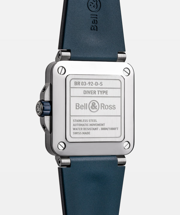 Bell & Ross 柏萊士 BR-03 Diver Blue STEEL 300米潛水自動腕錶 42mm BR03A-D-BLU-ST/SRB