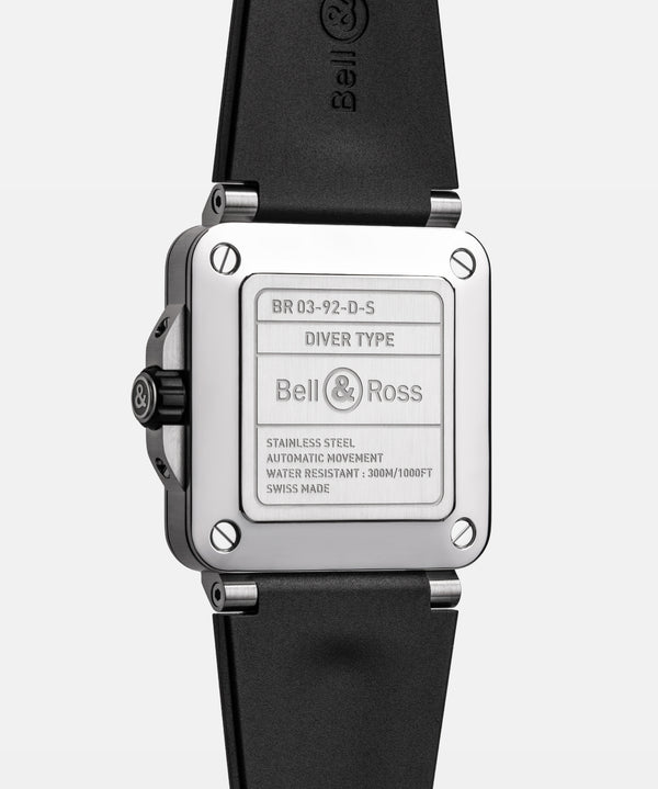 Bell & Ross 柏萊士 BR-03 Diver WHITE STEEL 300米潛水自動腕錶 42mm BR03A-D-WH-ST/SRB