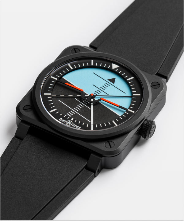 Bell & Ross 柏萊士 BR-03 Horizon 人工地平儀限量版腕錶 41mm BR03A-HRZ-CE/SRB