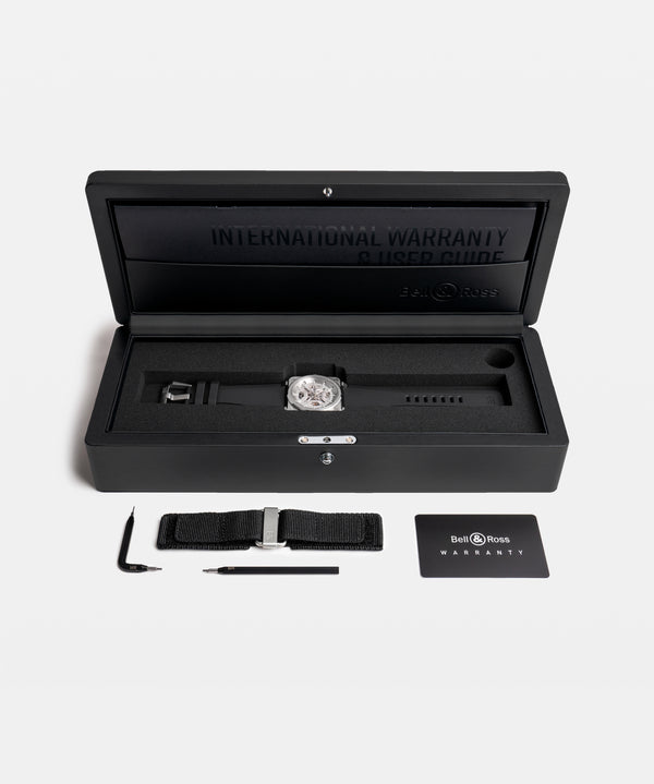 Bell & Ross 柏萊士 BR-03 Skeleton Grey Steel 鏤空不鏽鋼自動限量腕錶 41mm BR03A-GR-SKST/SRB