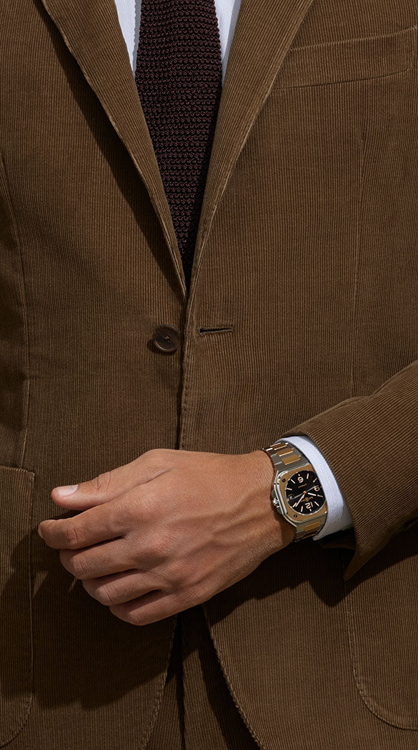 Bell & Ross 柏萊士 BR-05 BLACK STEEL & GOLD 18k玫瑰金及不銹鋼機械腕錶 40mm BR05A-BL-STPG/SRB