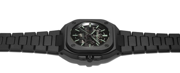 Bell & Ross 柏萊士 BR-05 SKELETON BLACK LUM CERAMIC 黑色陶瓷夜光鏤空腕錶 41mm BR05A-BLM-SKCE/SCE