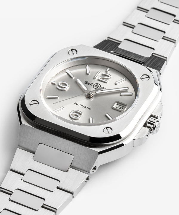 Bell & Ross 柏萊士 BR-05 GREY STEEL 時尚不銹鋼機械腕錶 40mm BR05A-GR-ST/SST