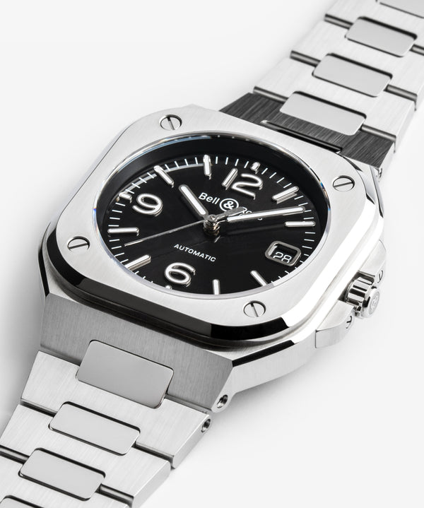 Bell & Ross 柏萊士 BR-05 BLACK STEEL 不鏽鋼機械腕錶 40mm BR05A-BL-ST/SST - 新萬國鐘錶