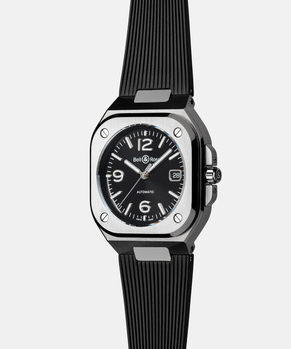 Bell & Ross 柏萊士 BR-05 BLACK STEEL 不鏽鋼機械腕錶 40mm BR05A-BL-ST/SRB - 新萬國鐘錶