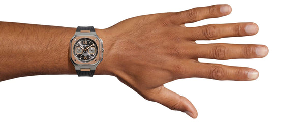 Bell & Ross 柏萊士 BR-05 CHRONO GREY STEEL & GOLD Rubber 不鏽鋼18k玫瑰金計時腕錶 42mm BR05C-RTH-STPG/SRB