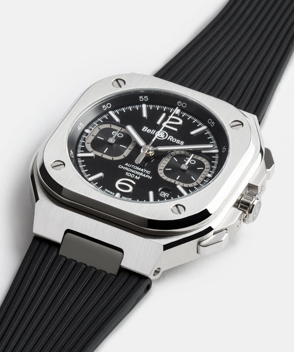 Bell & Ross 柏萊士 BR-05 Chrono Black Steel 計時機械腕錶 42mm BR05C-BLC-ST/SRB