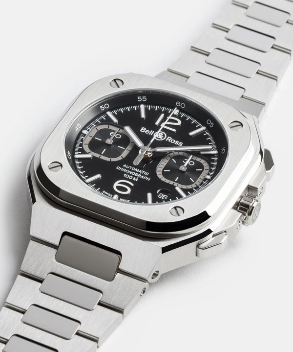 Bell & Ross 柏萊士 BR-05 Chrono Black Steel 計時機械腕錶 42mm BR05C-BLC-ST/SST