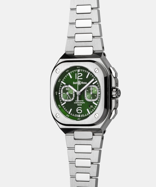 Bell & Ross 柏萊士 BR-05 Chrono Green Steel 綠面計時機械腕錶 42mm BR05C-GN-ST/SST