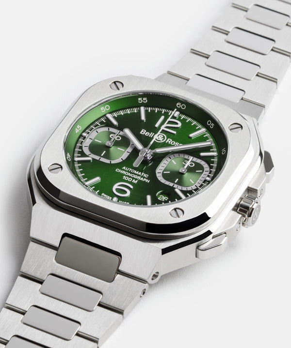 Bell & Ross 柏萊士 BR-05 Chrono Green Steel 綠面計時機械腕錶 42mm BR05C-GN-ST/SST