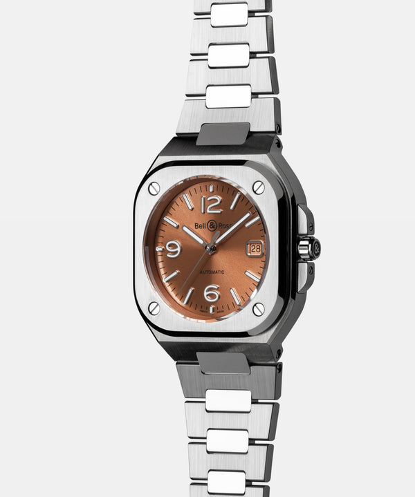 Bell & Ross 柏萊士 BR-05 COPPER BROWN 淺棕色機械腕錶 40mm BR05A-BR-ST/SST