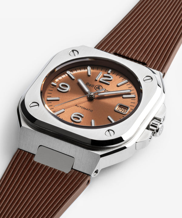 Bell & Ross 柏萊士 BR-05 COPPER BROWN 淺棕色機械腕錶 40mm BR05A-BR-ST/SRB