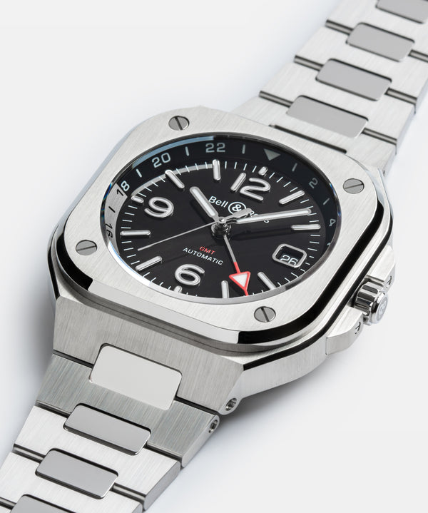 Bell & Ross 柏萊士 BR-05 GMT Black 兩地時區機械時尚腕錶 41mm BR05G-BL-ST/SST