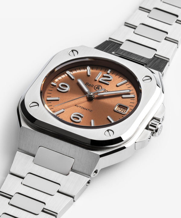 Bell & Ross 柏萊士 BR-05 COPPER BROWN 淺棕色機械腕錶 40mm BR05A-BR-ST/SST
