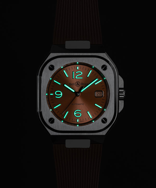 Bell & Ross 柏萊士 BR-05 COPPER BROWN 淺棕色機械腕錶 40mm BR05A-BR-ST/SRB