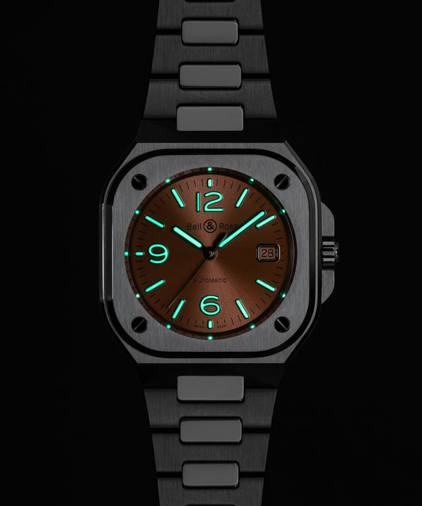 Bell & Ross 柏萊士 BR-05 COPPER BROWN 淺棕色機械腕錶 40mm BR05A-BR-ST/SST