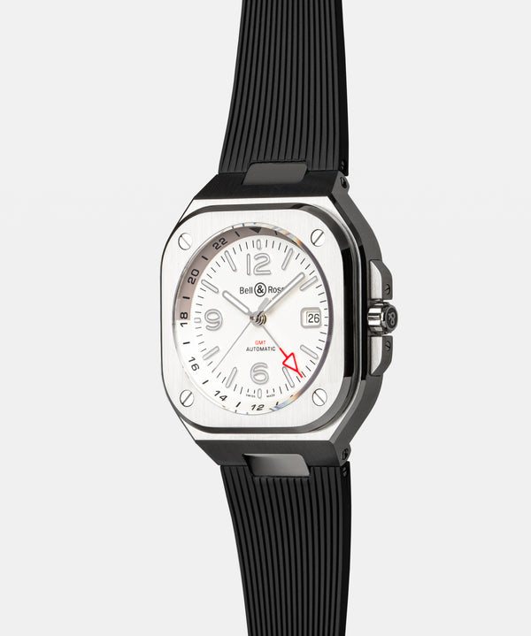 Bell & Ross 柏萊士 BR-05 GMT 兩地時區時尚機械腕錶 41mm BR05G-SI-ST/SRB