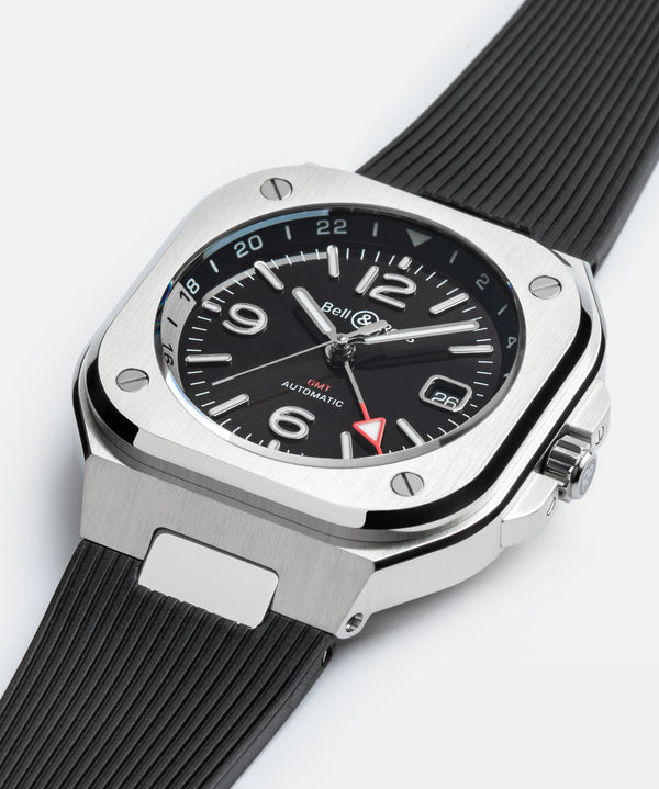 Bell & Ross 柏萊士 BR-05 GMT Black 兩地時區機械時尚腕錶 41mm BR05G-BL-ST/SRB